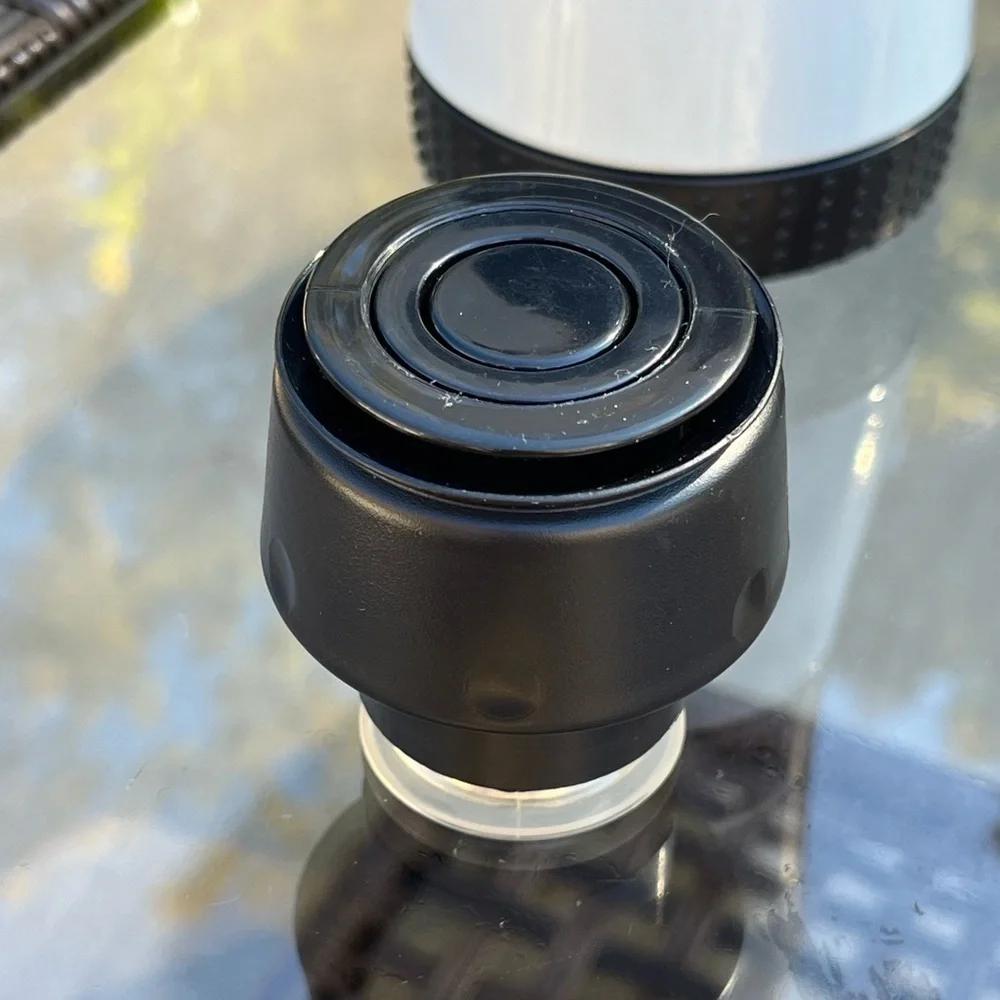 Vintage Starbucks 2004 Pearl Shimmer Stainless 16oz Thermos w/ Black Rubber Grip